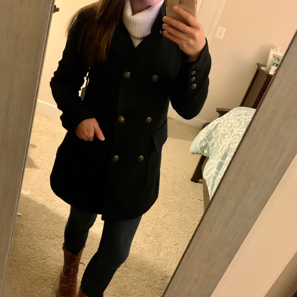 Navy Double Breasted Coat